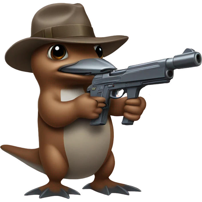 platypus with a gun emoji