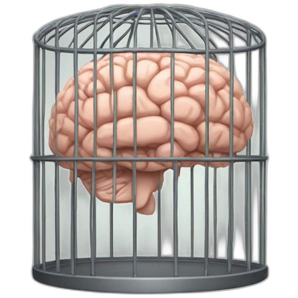 caged brain emoji