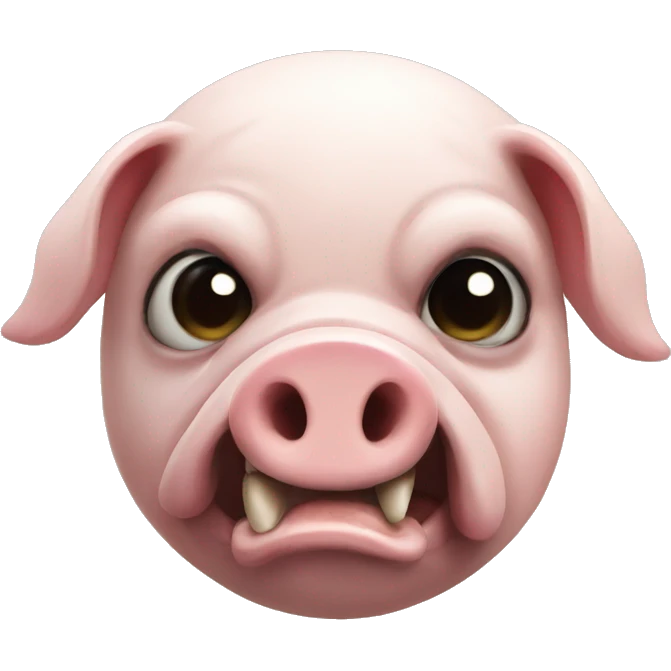 pig with skull paint on face emoji
