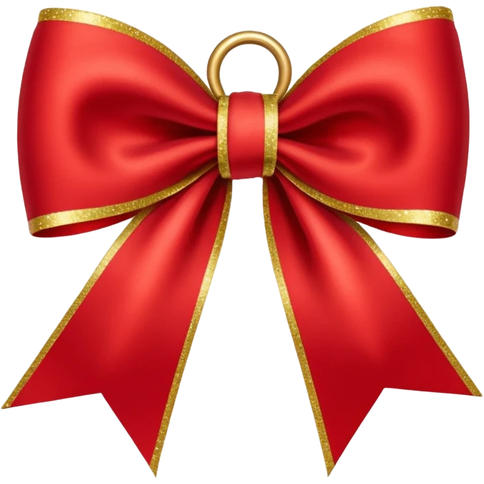Red christmas bow with gold gif emoji