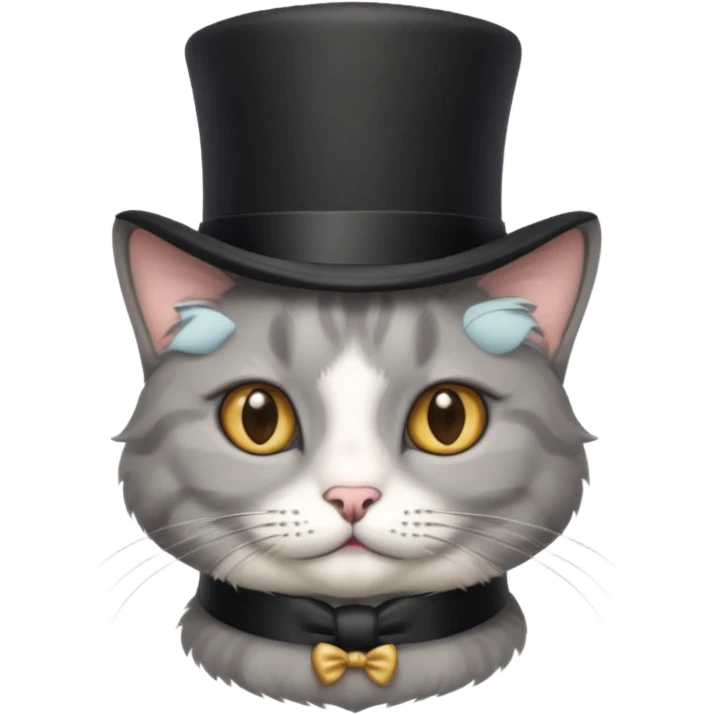 cat wearing a tophat emoji