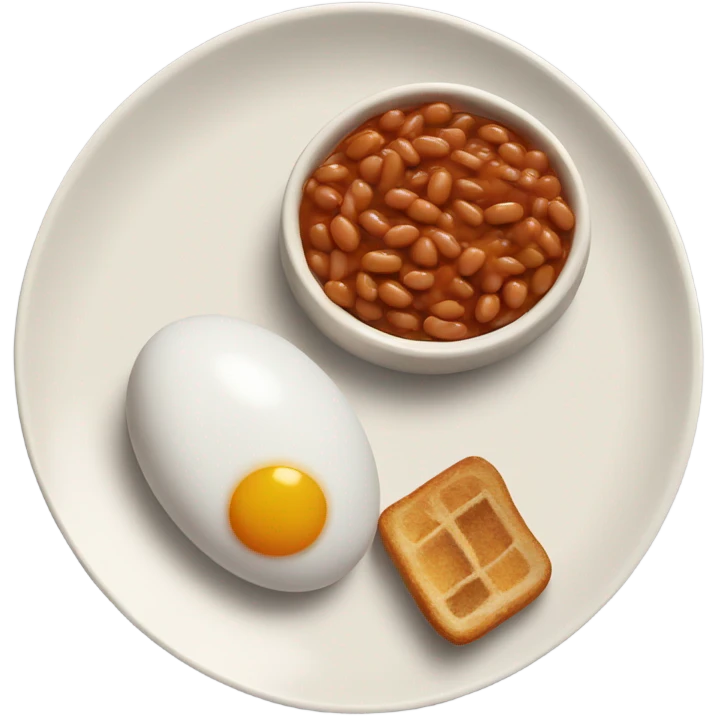 Egg and baked bean on plate emoji