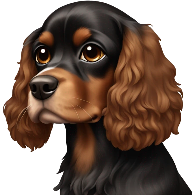 Black and brown cavalier spaniel emoji