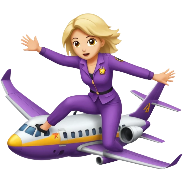 a woman jumps off a plane, apocolypse emoji