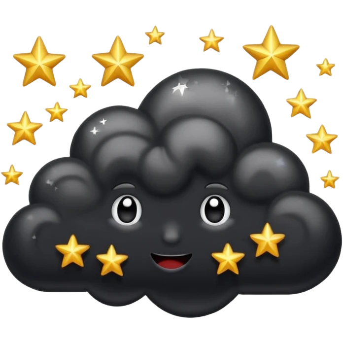 Black cloud with shiny stars emoji
