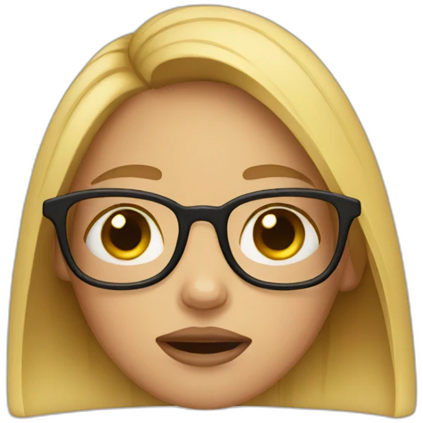 Girl with specs crying emoji