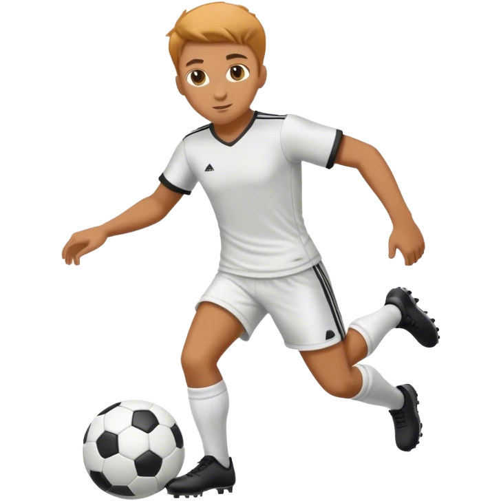 White soccer player with ball emoji