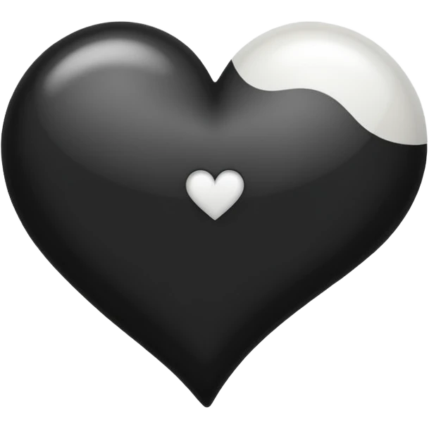 A half black heart and half white heart emoji emoji