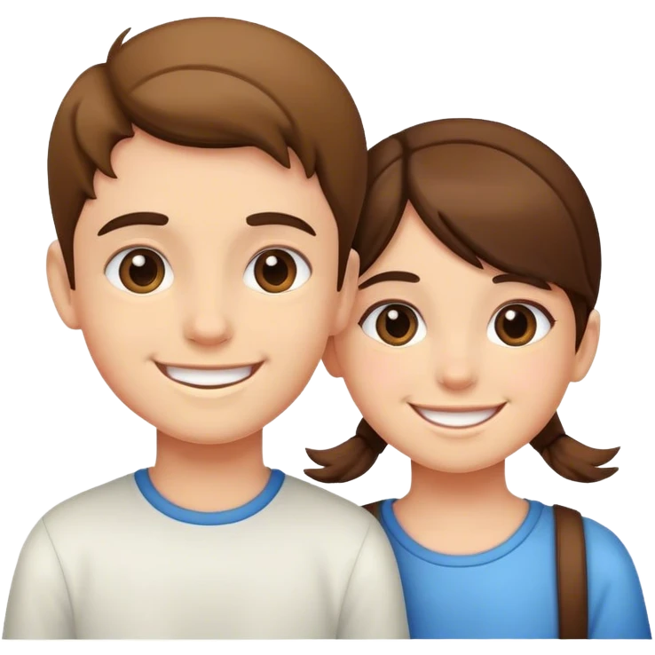 smiling girl and boy portrait emoji