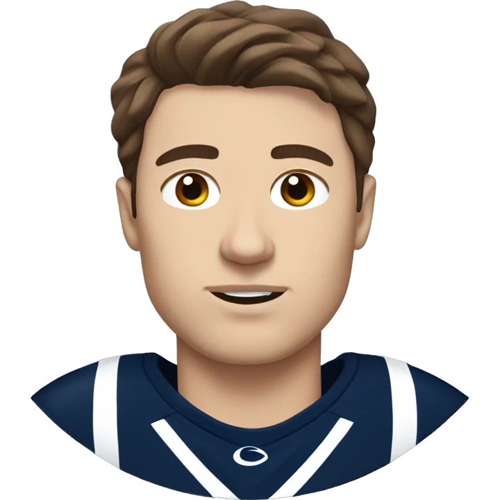 Guy with brown hair wearing a Penn state jersey sleeping emoji