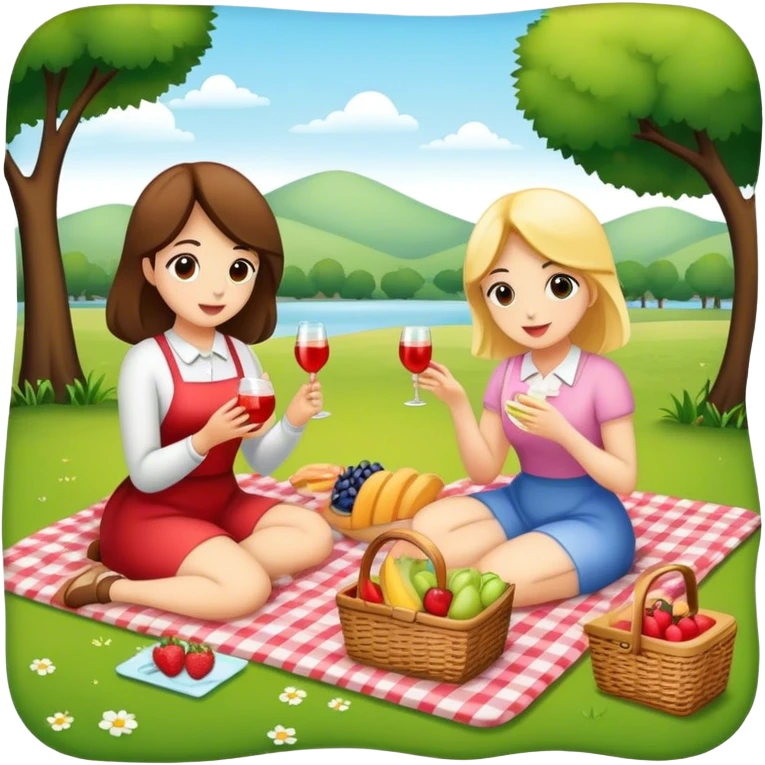 Picnic with women's emoji