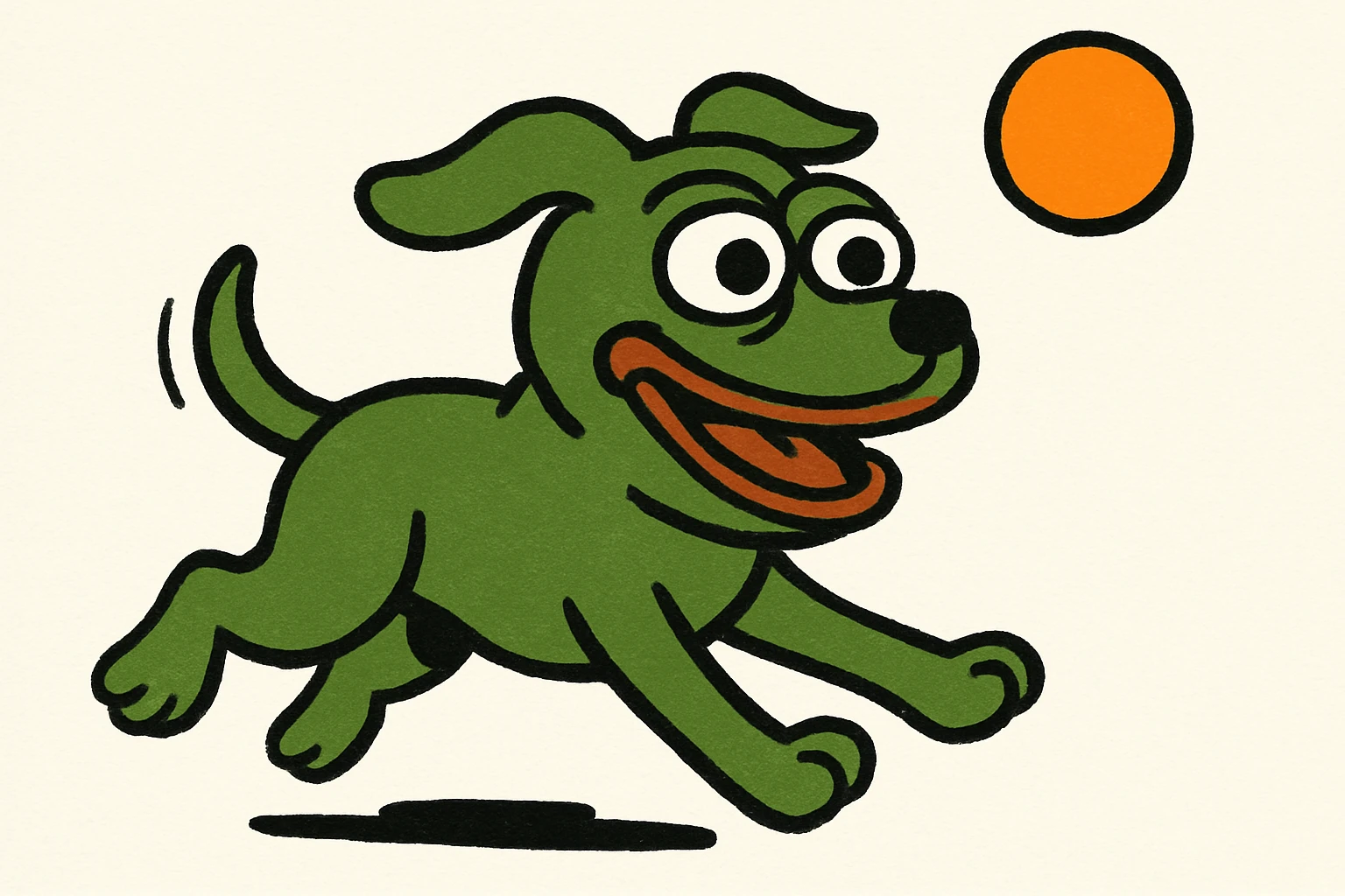 happy dog running after ball emoji