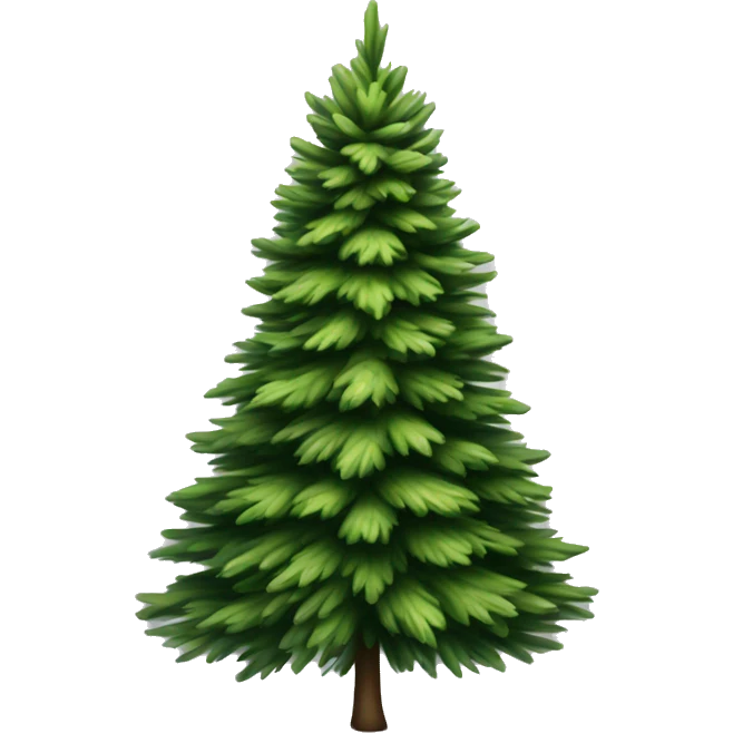 Realistic single isolated fir christmas tree. emoji