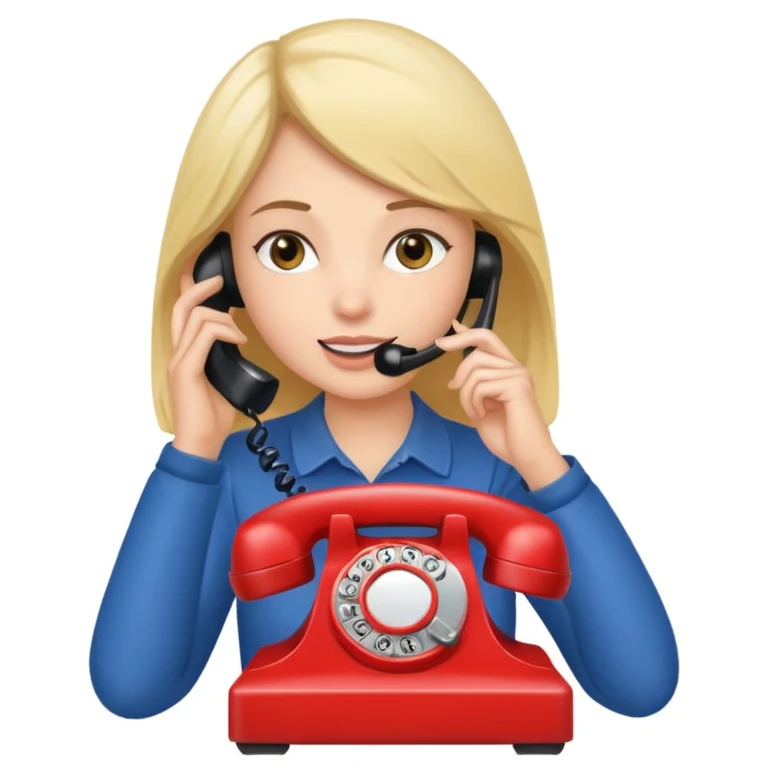 girl talking on telephone in her room emoji