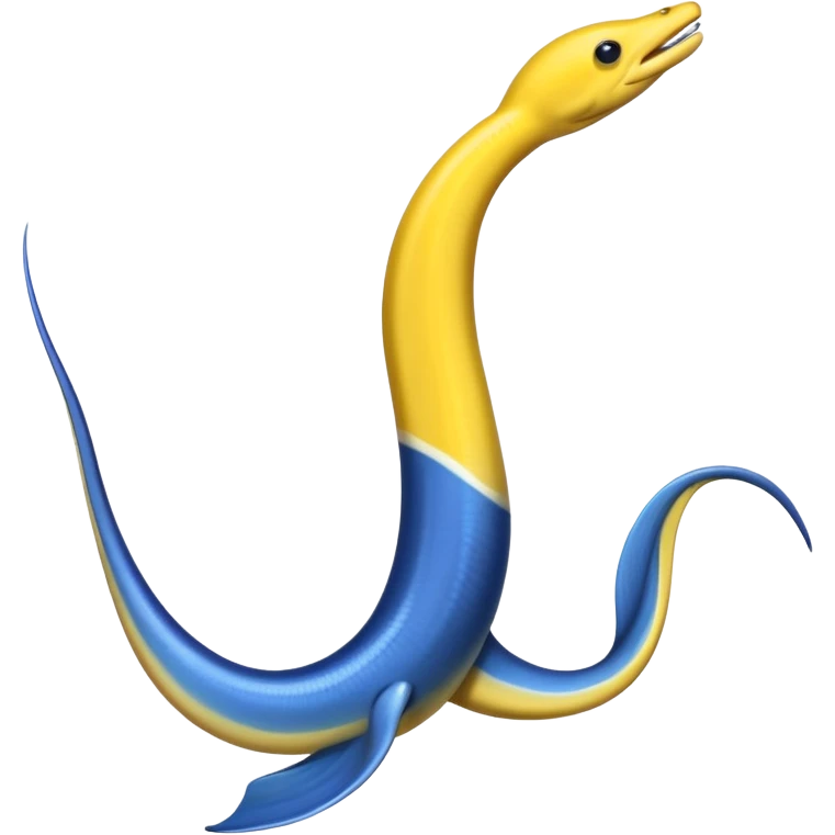 long ribbon eel, blue anbd yellow emoji