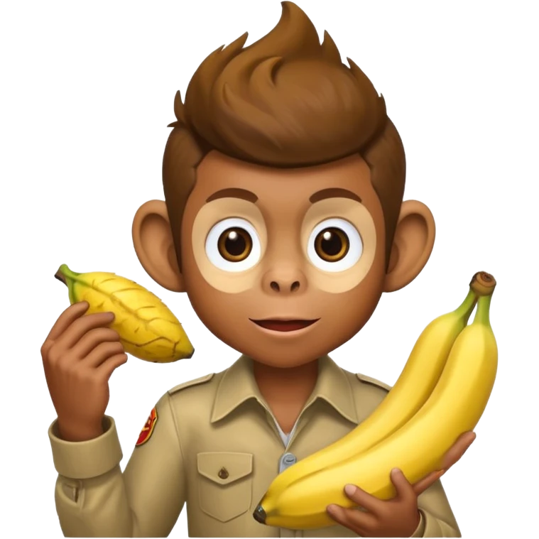 Monkey boy with banana and fried chicken emoji