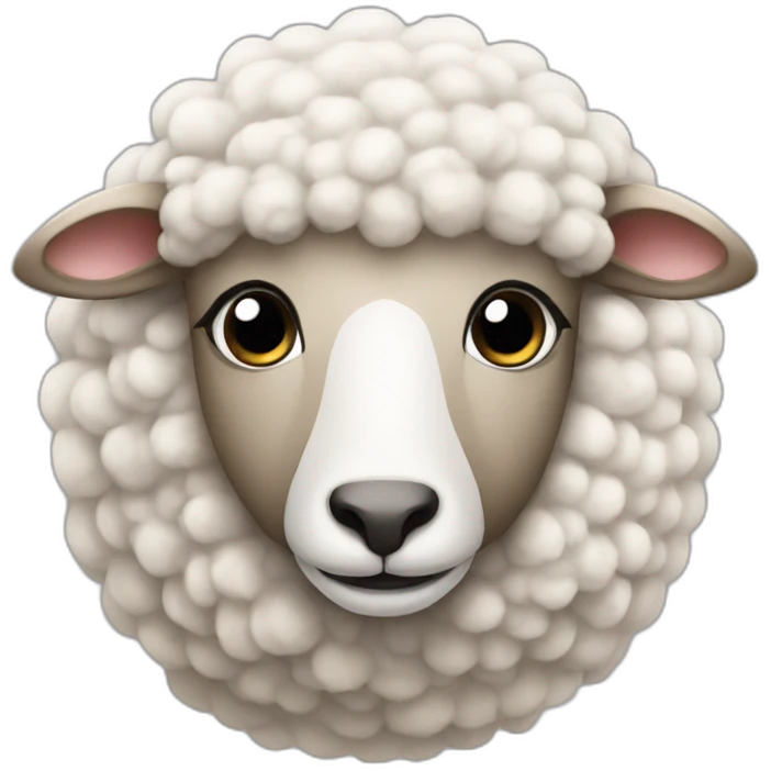 Sheep with humain face emoji