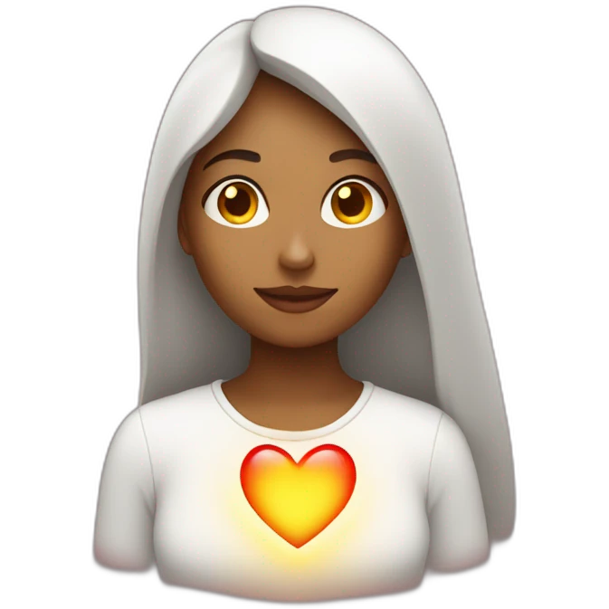 Mujer con luz en el corazón emoji