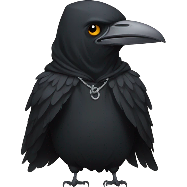 a crow wearing a hood emoji