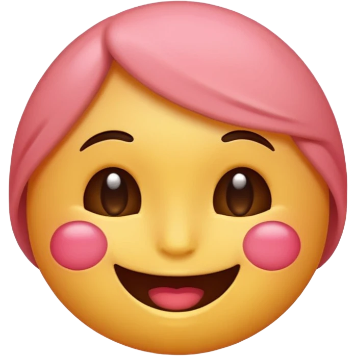 An emoji blushing emoji