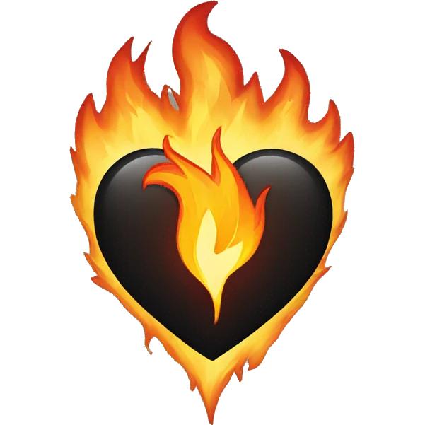 a heart on fire emoji