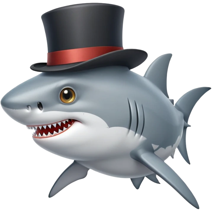 shark with monocle and top hat emoji