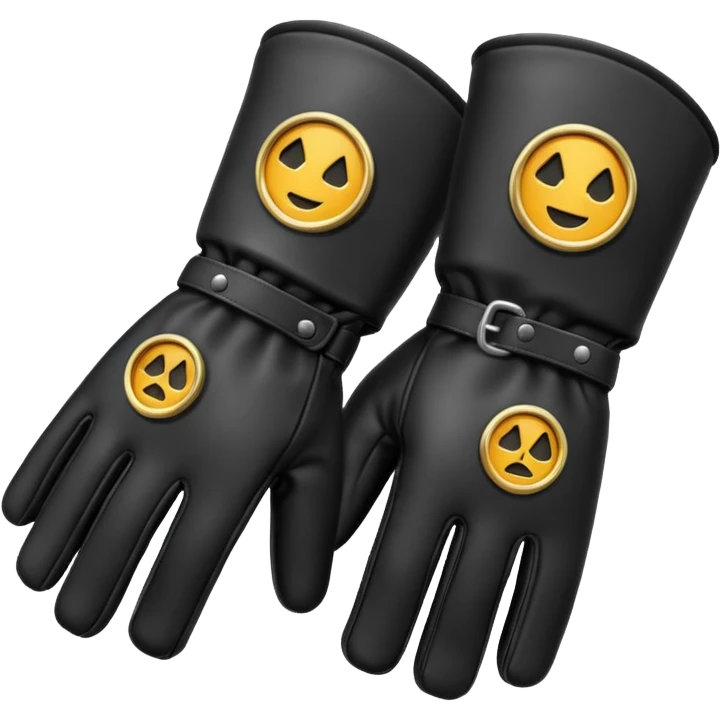 protection gloves black and metal  emoji