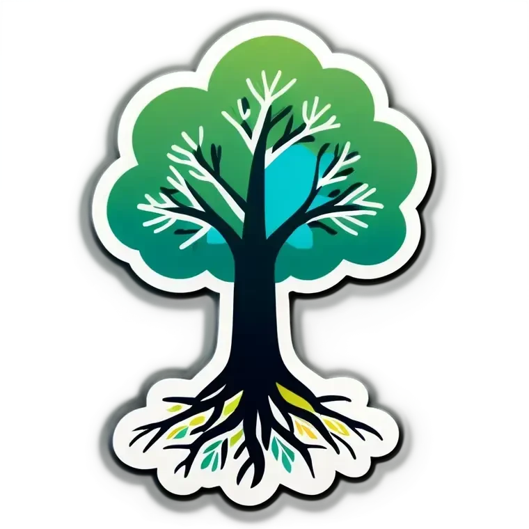  tree symbolising stability and growth, where: 
▪ Roots = Emotional Regulation
▪ Branches=Adaptability
▪ Colours = Empathy or Creativity

all values are from 1 to 10
use
Roots = 5
Branches = 7
Colours = 8 emoji