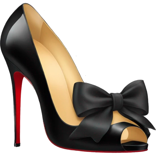 Louboutin shoe with black bow emoji