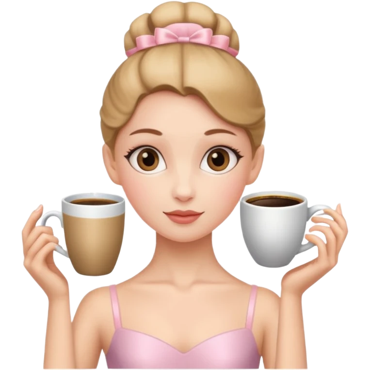 Bailarina con cabeza de taza de café  emoji