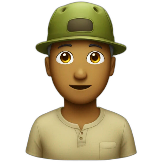 an olive with an olive hat on head emoji