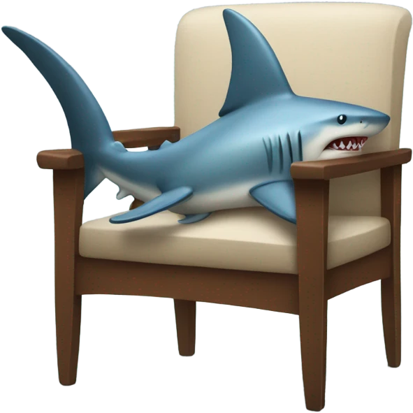 Shark chilling on a chair emoji
