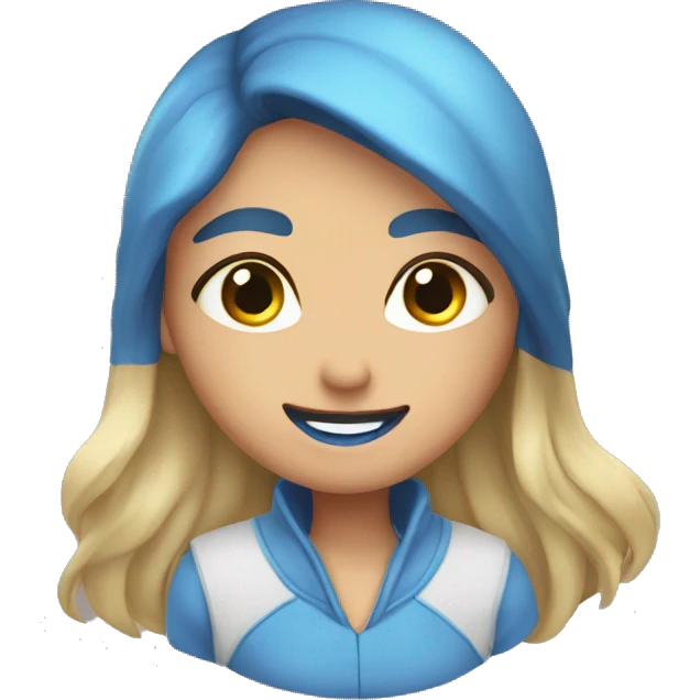 Cara corazones azul emoji