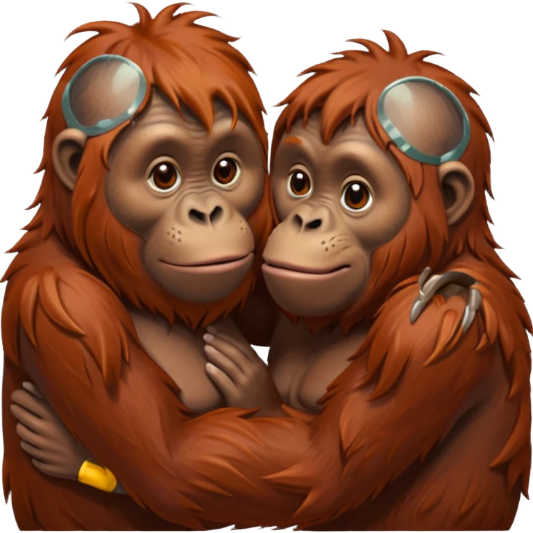 Kissing orangutang emoji