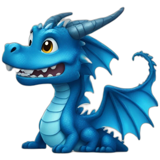 blue dragon smiling emoji
