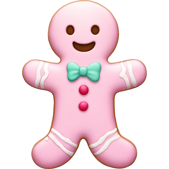 Pastel pink gingerbread man emoji