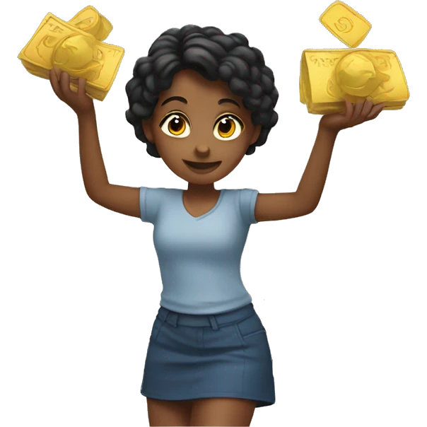 girl thowing mone emoji