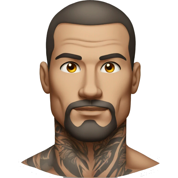 muscular tattooed man portrait emoji