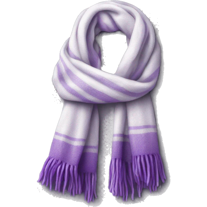 Realistic white and purple winter scarf isolated. emoji