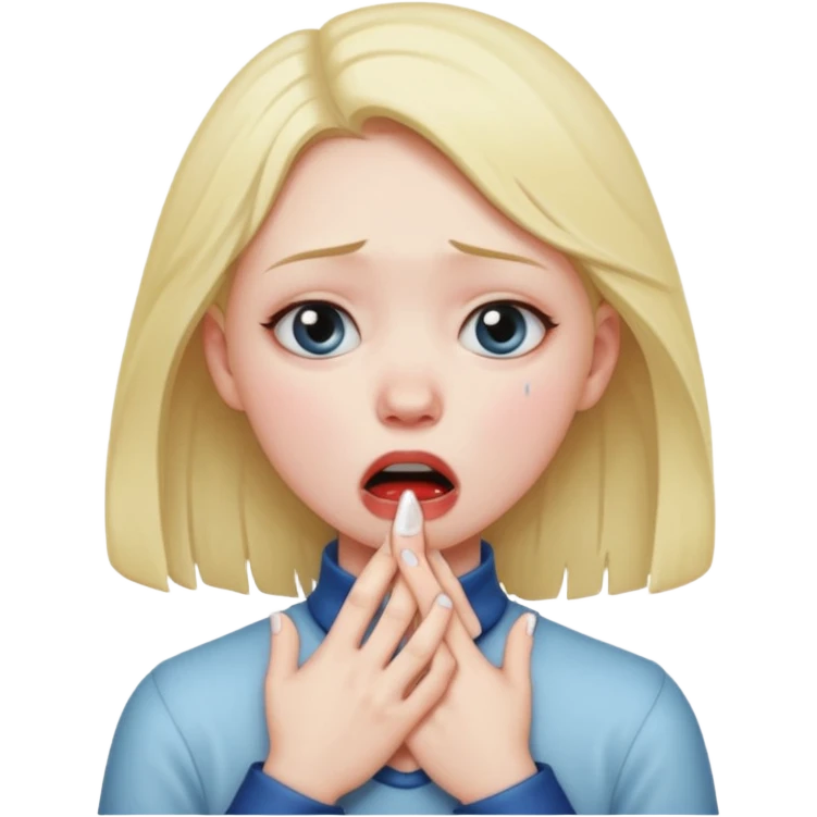 You know that thing were people pretend it choke themselves to signify anoiance. Could you make me an emoji to use. A girl with her hands around her neck  emoji