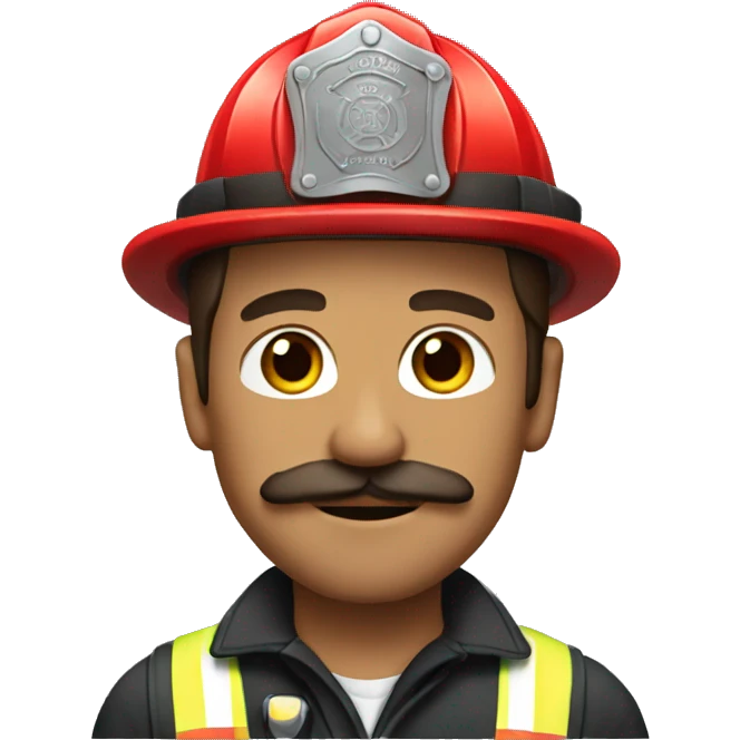 brownhair firefighter with brown mustache emoji