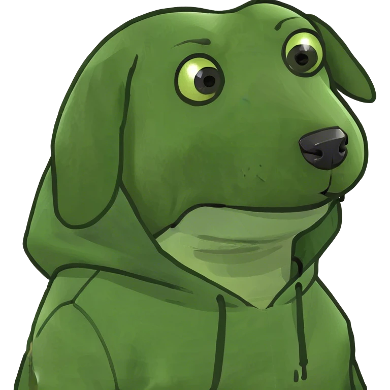 Dog wearing hoodie emoji