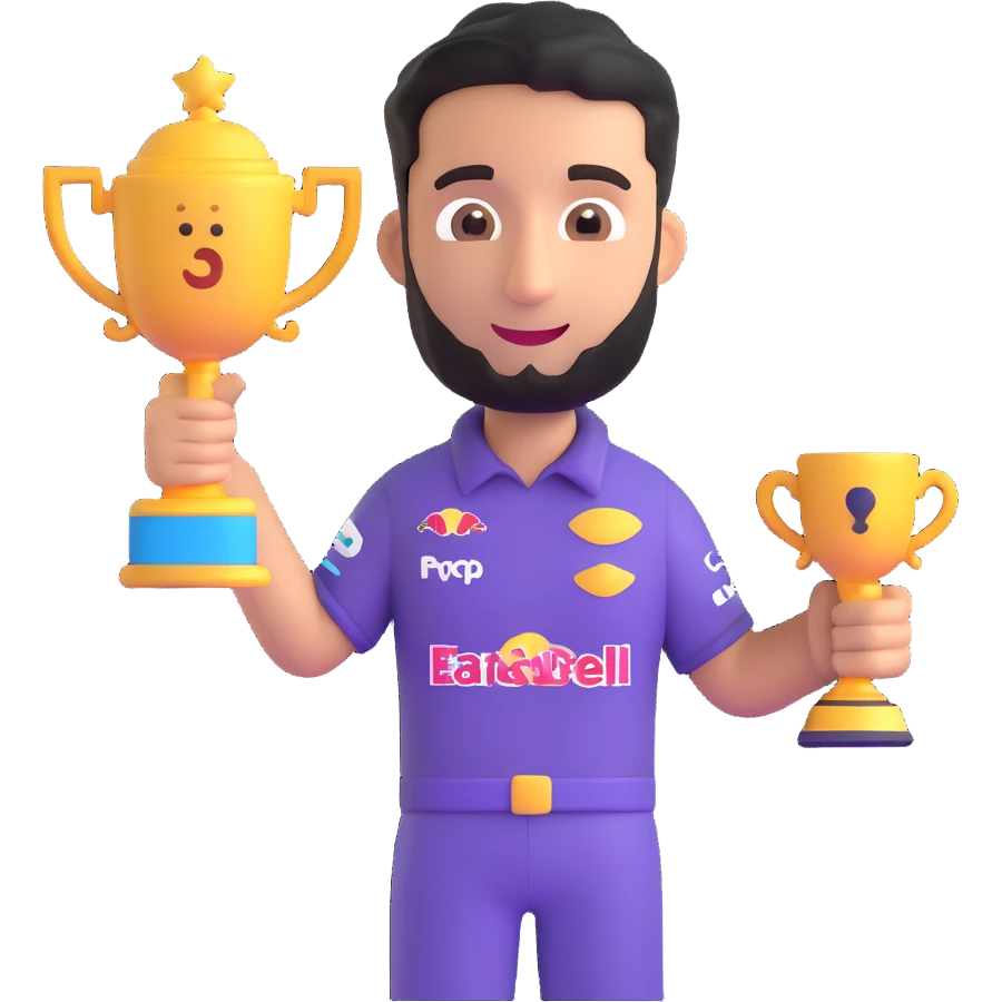 Daniel Ricciardo emoji holding a trophy emoji