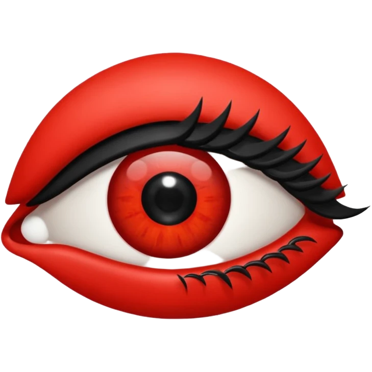 Quiero que mi emoji sea en ojo  👁 que sea de color negro total mete pero que el margen sea rojo con pestañas emoji