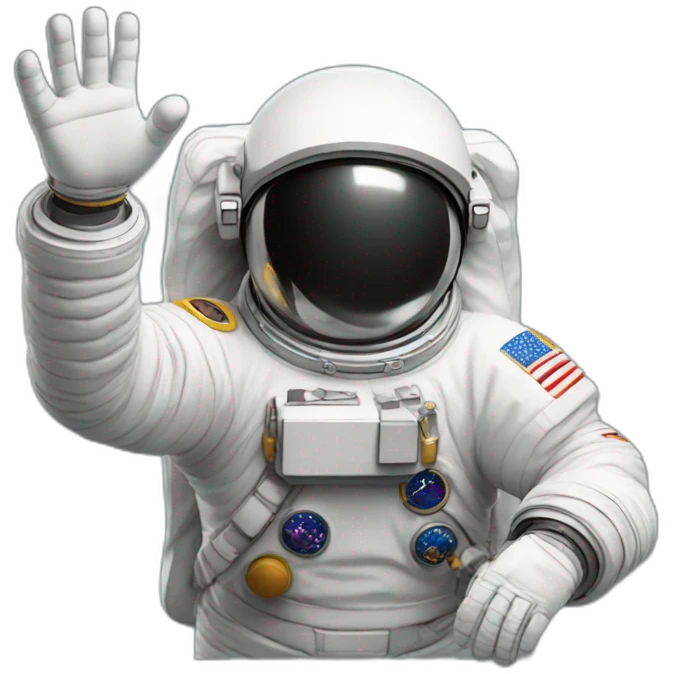 Astronaut hand up emoji