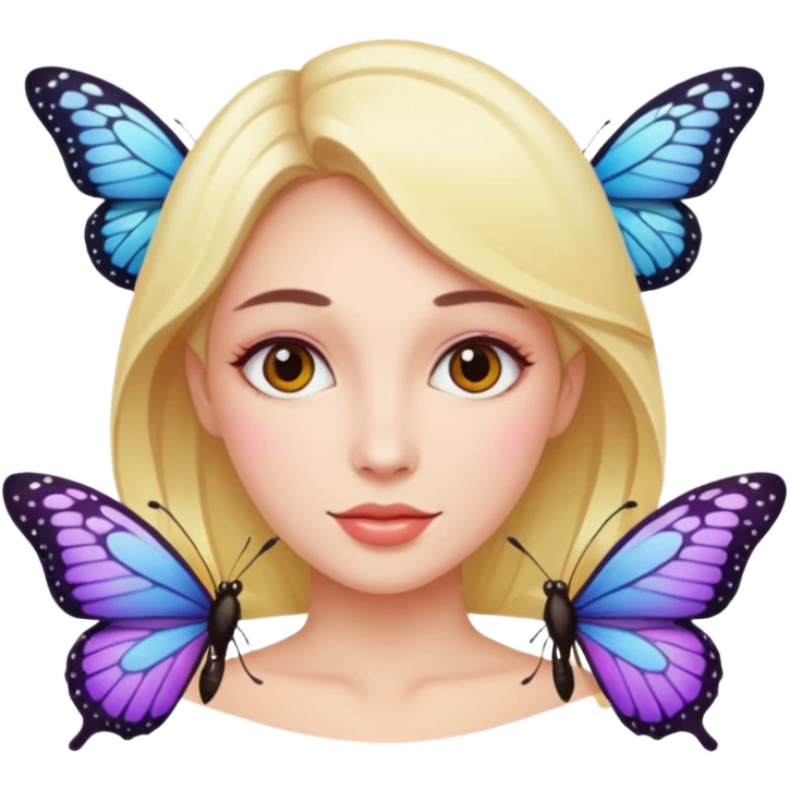 Woman wearing a butterfly emoji