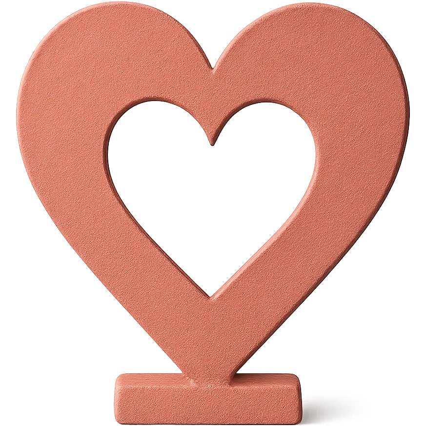 object with a heart motif, no background emoji
