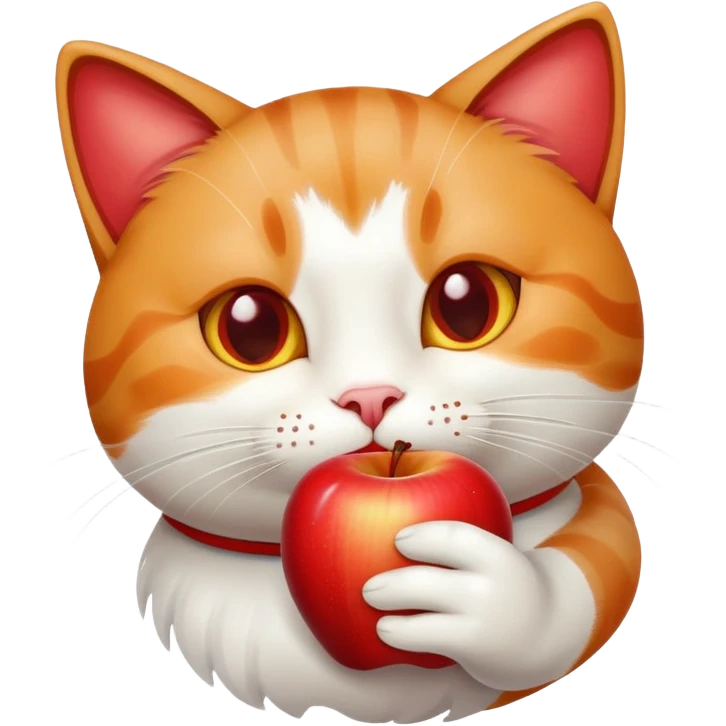 cat eating apple emoji