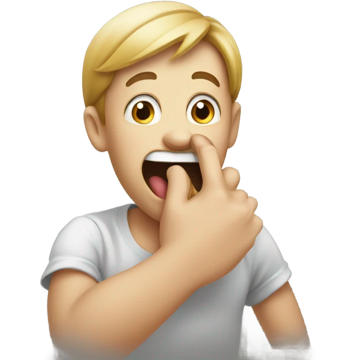 bite her finger in cute way emoji