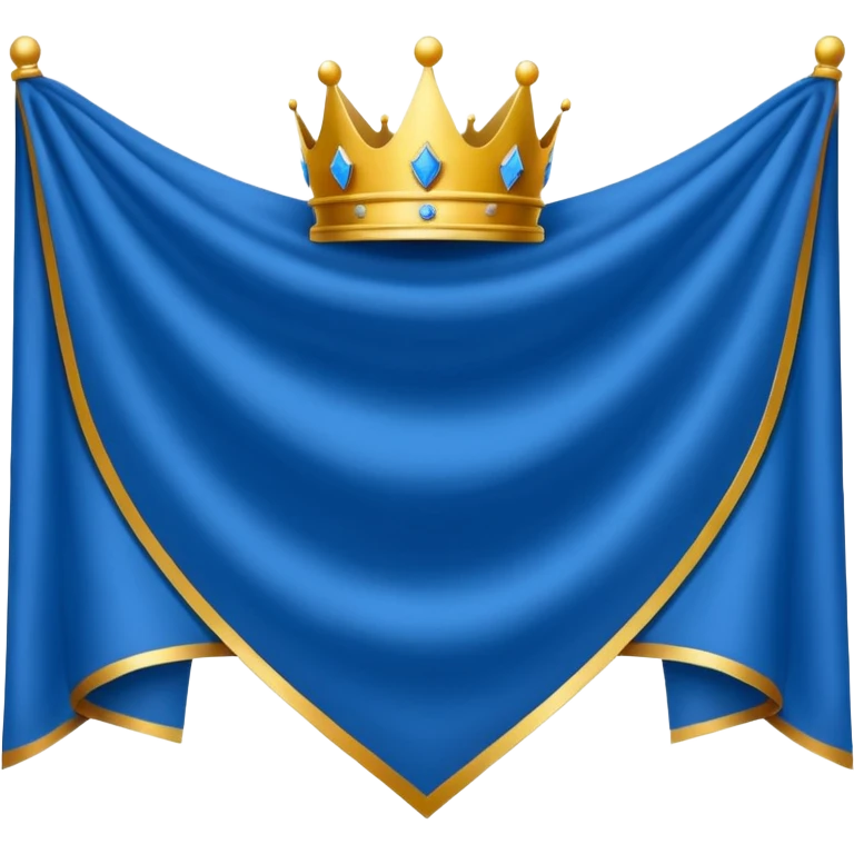 Wave Banner — blue cloth + white crest,Royal Banner. emoji